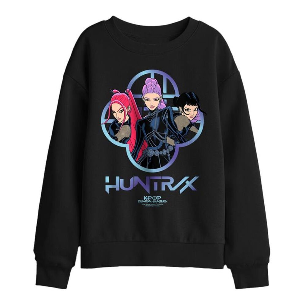 K-Pop Demon Hunters Childrens/Kids Huntr/X Girls Logo Sweatshirt / Black